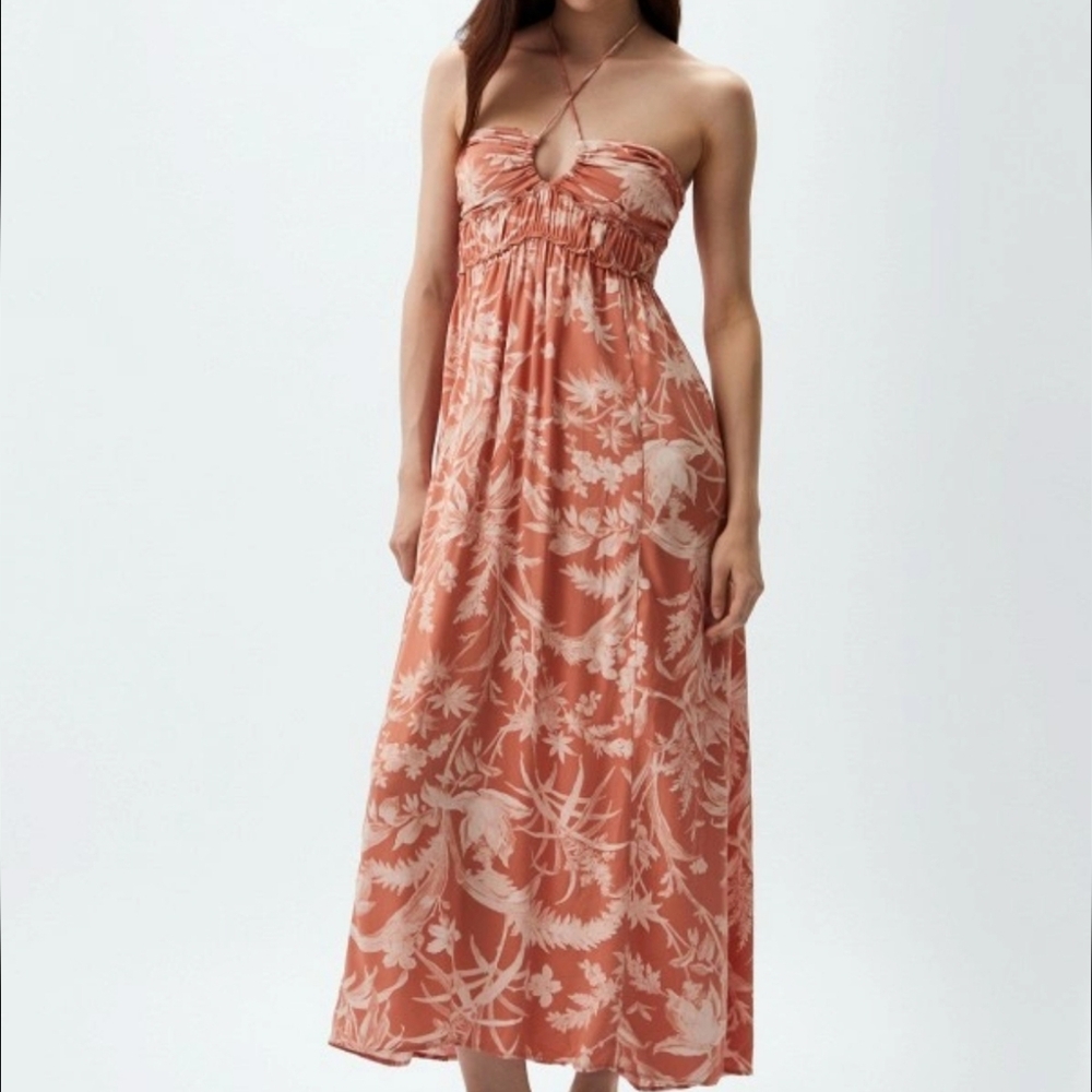 H&M Orange Strapless Dress